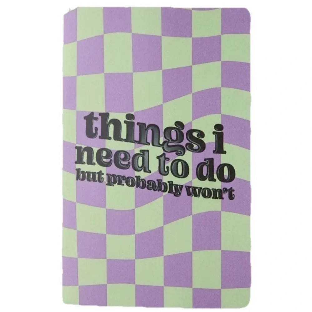NEW UO Check Purple Lavender and Mint Notebook